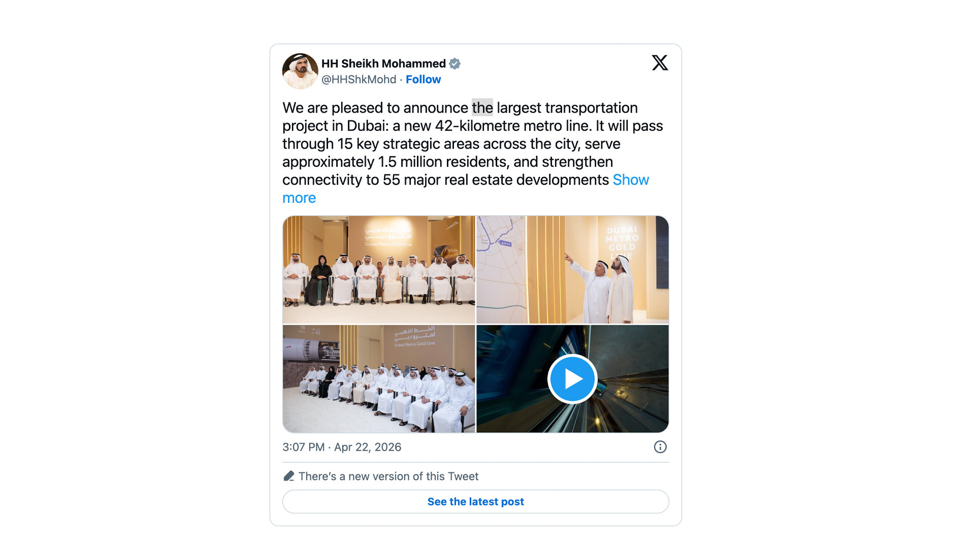 Dubai’s Gold Line Metro: New 42KM Line Announced to Transform Connectivity